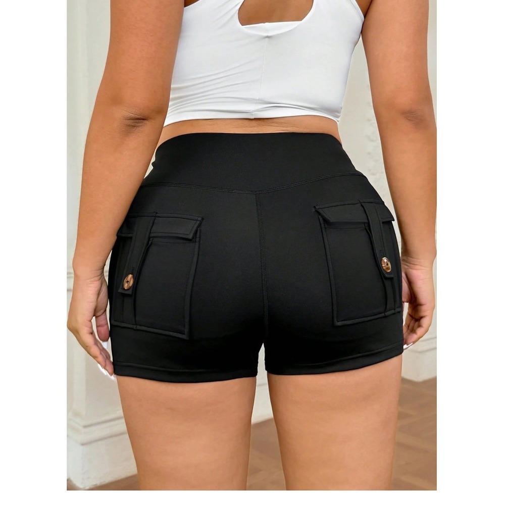 Unbranded Compression Shorts Womens XXL Black High Waisted Activewear Workout